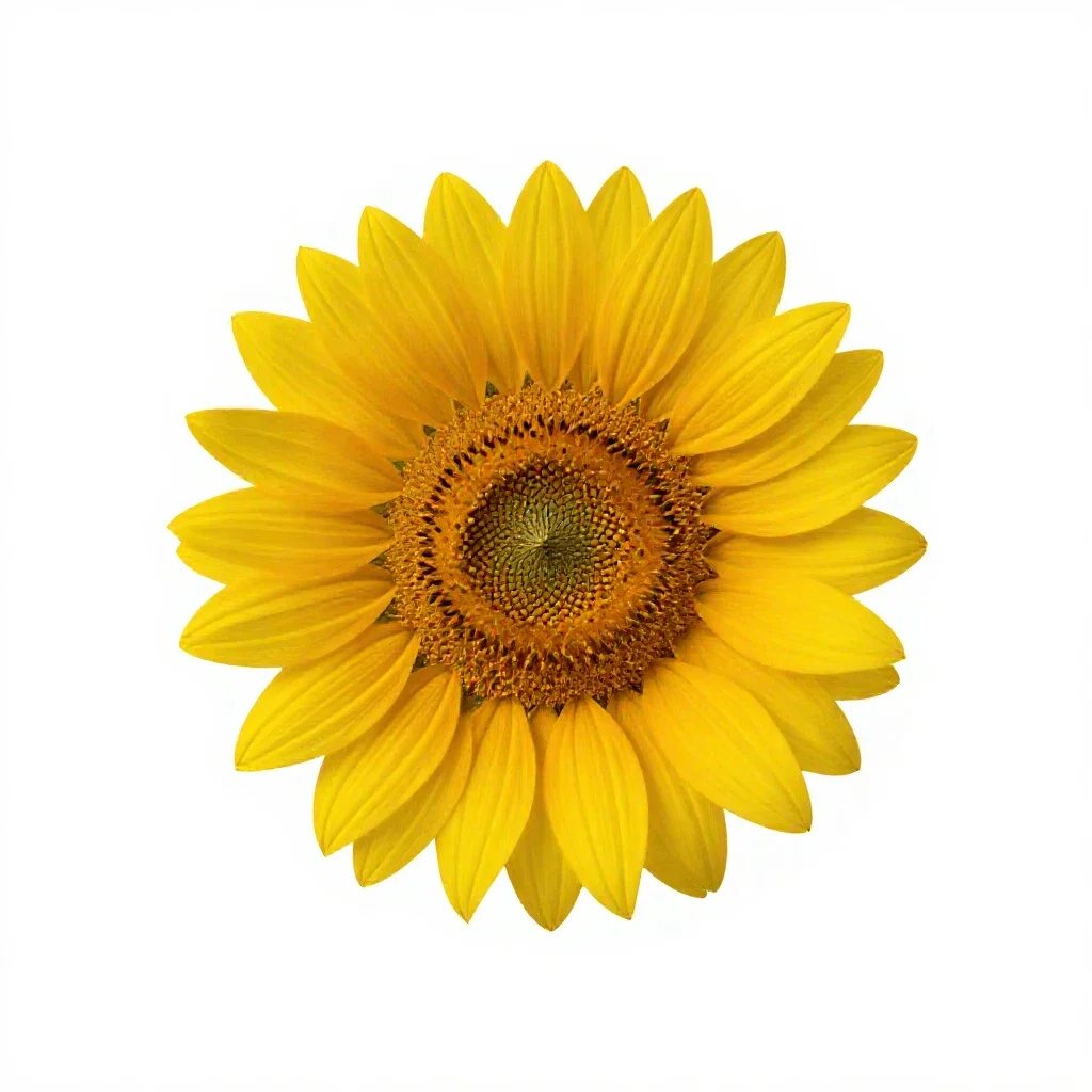 Sunflower head isolated on a white background