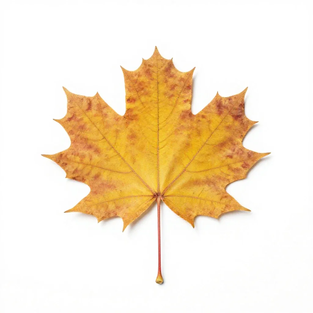 Autumn maple branch isolated on a white background