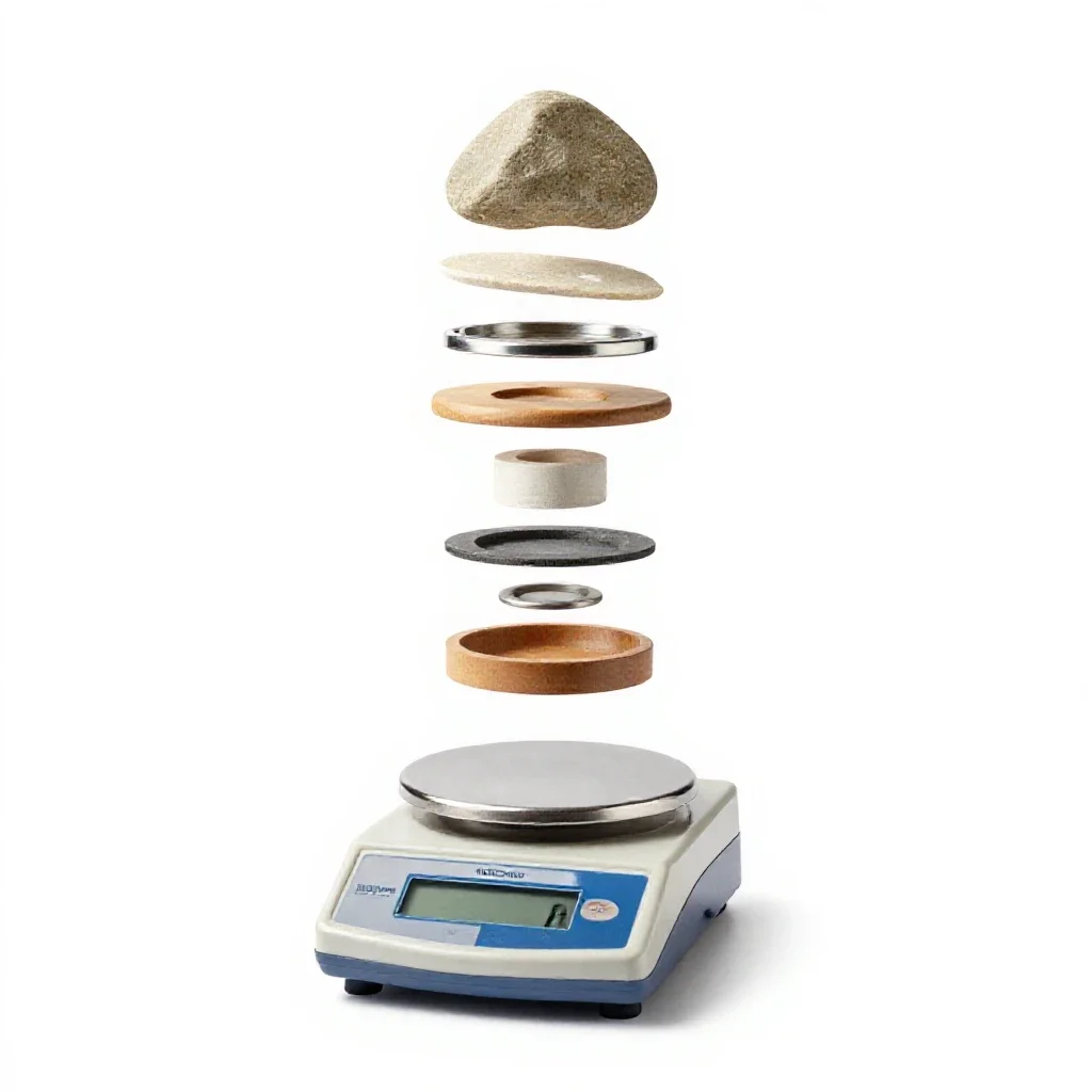 Analytical balance isolated on a white background