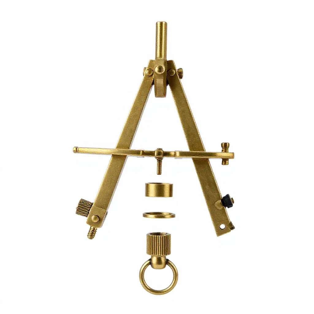 Brass sextant isolated on a white background