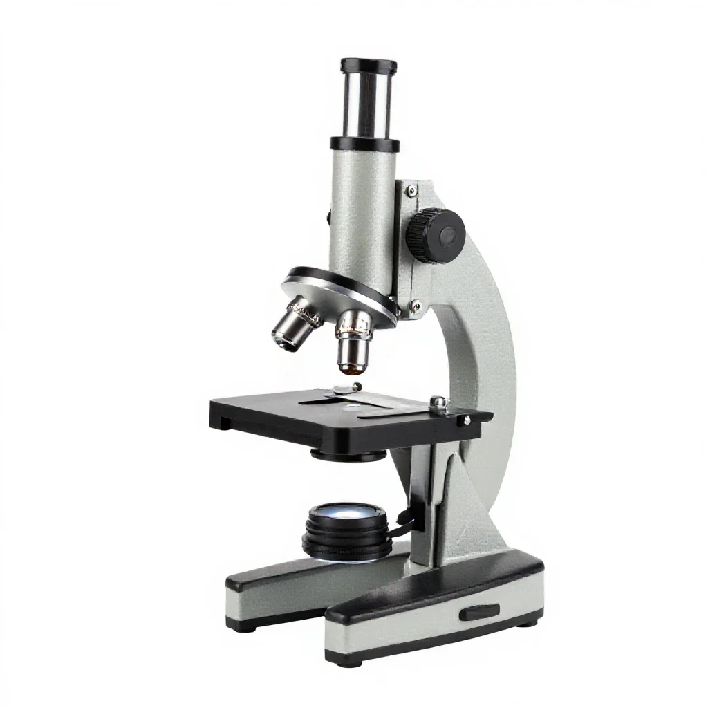 Compound microscope isolated on a white background