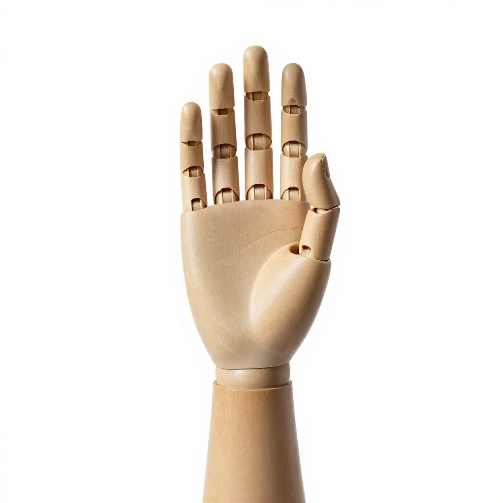 Prosthetic hand isolated on a white background