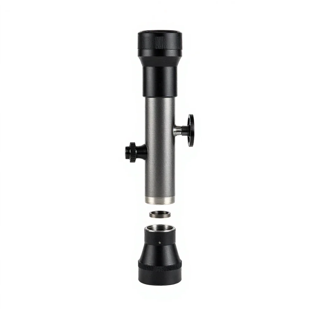 Refracting telescope isolated on a white background