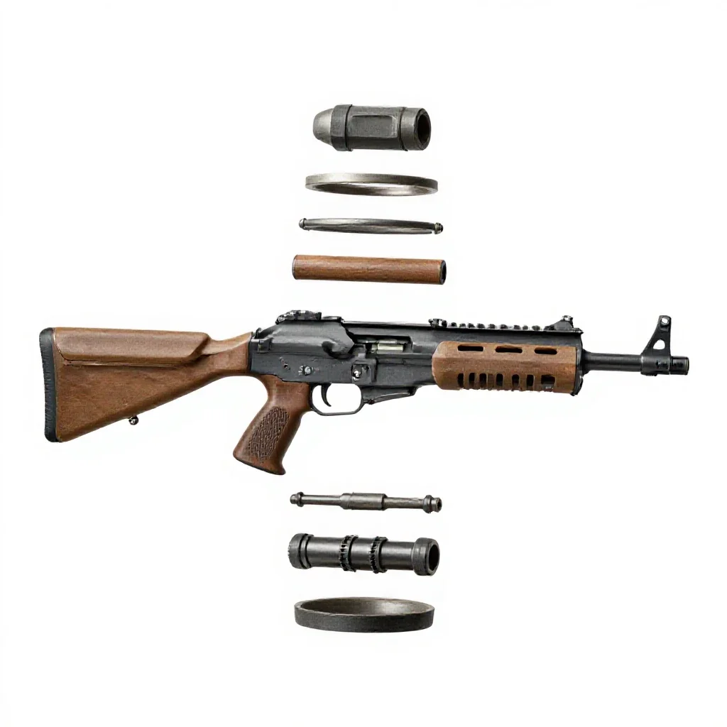 Modular plasma rifle isolated on a white background