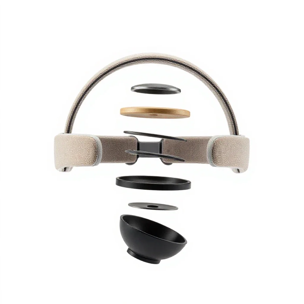 Neural interface headset isolated on a white background