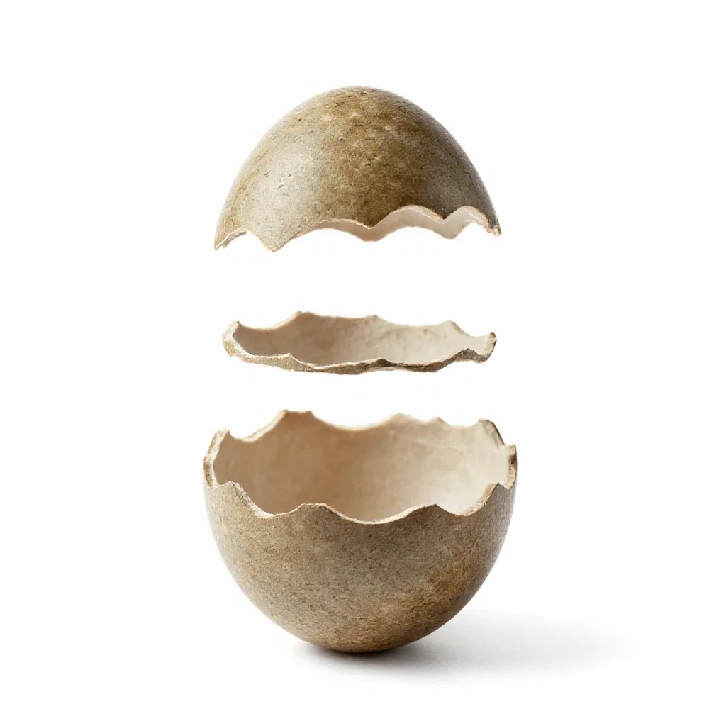 Xeno egg casing isolated on a white background