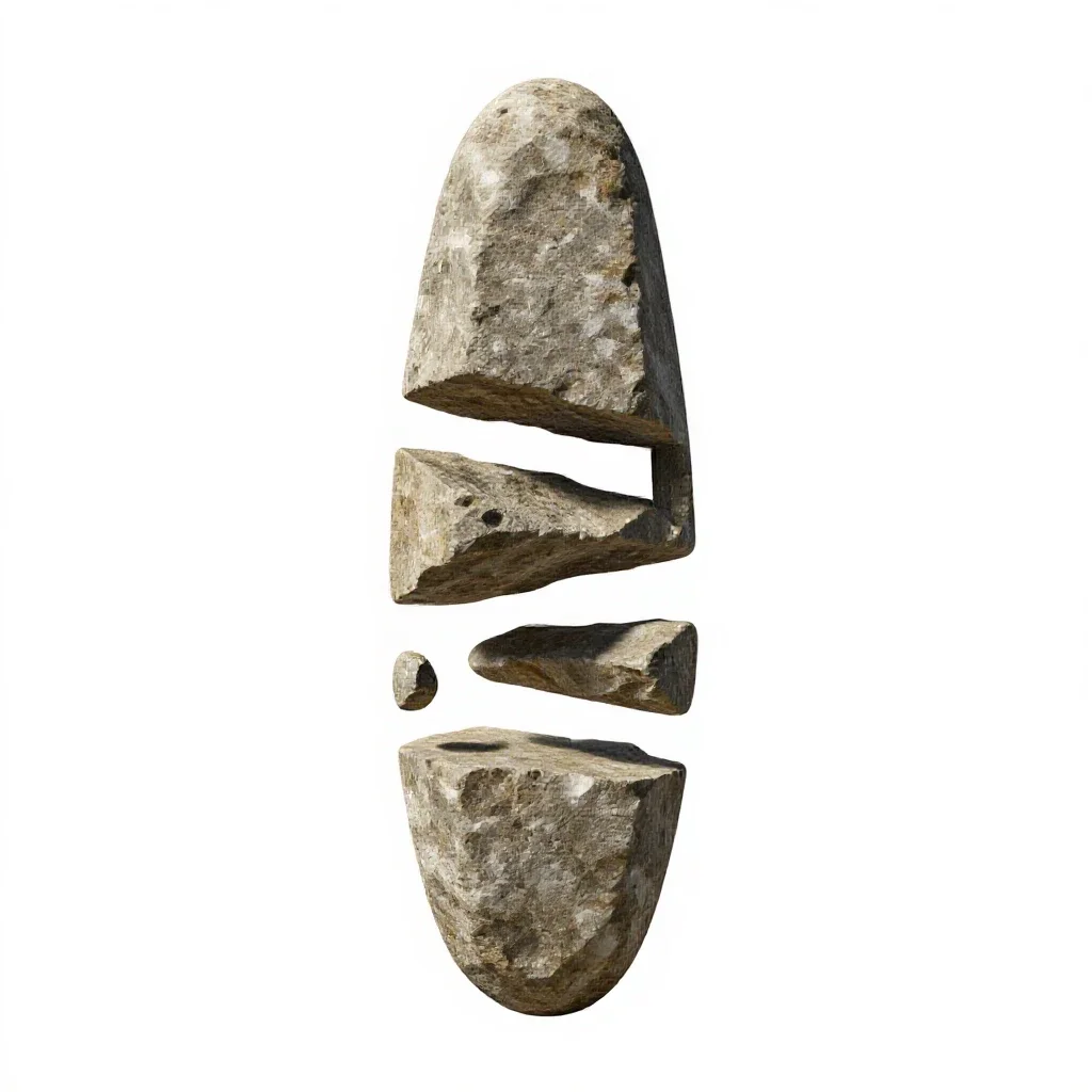 Alien artefact monolith isolated on a white background