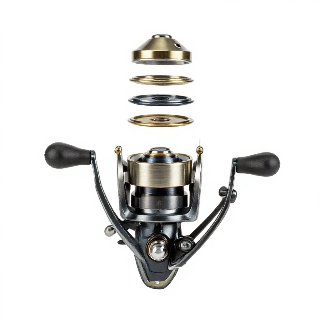 Fishing reel isolated on a white background