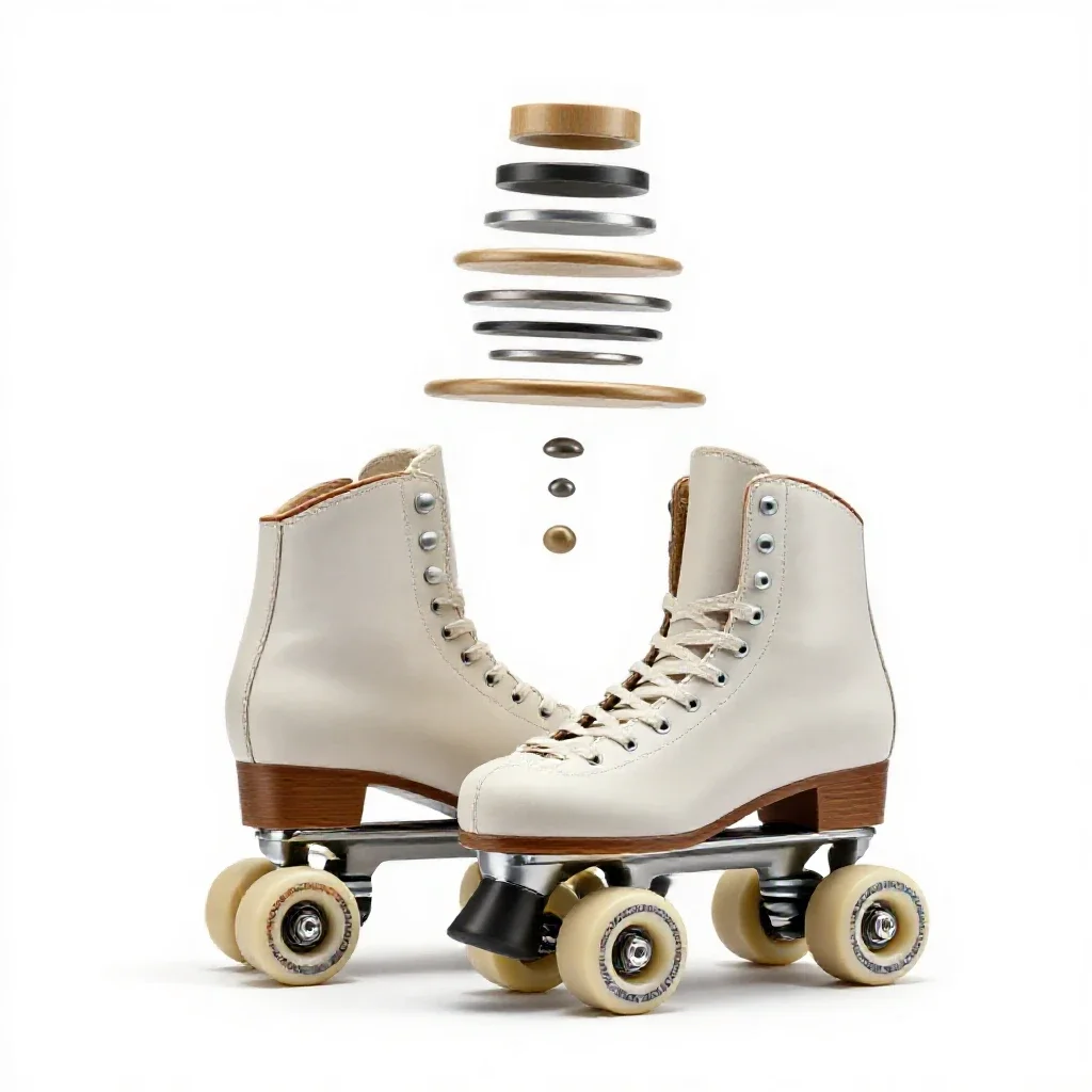 Pair of roller skates isolated on a white background