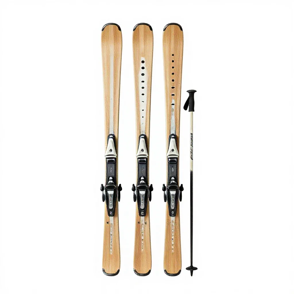 Pair of skis with poles isolated on a white background