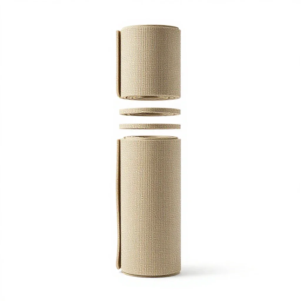Yoga mat rolled up isolated on a white background