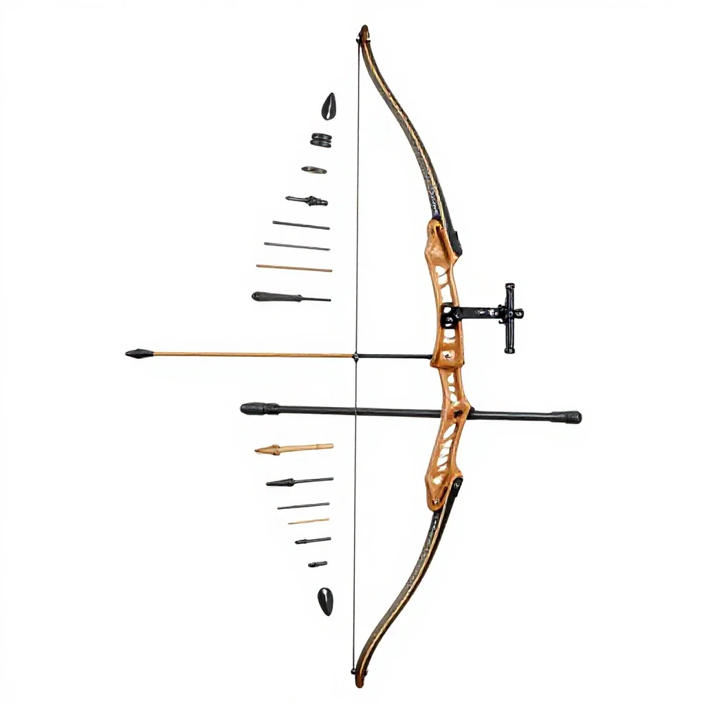 Archery recurve bow isolated on a white background