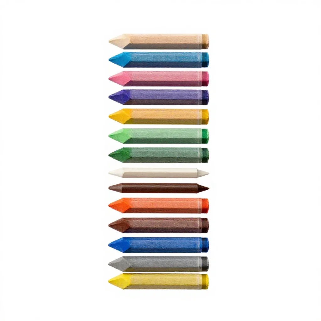 Box of pastels isolated on a white background