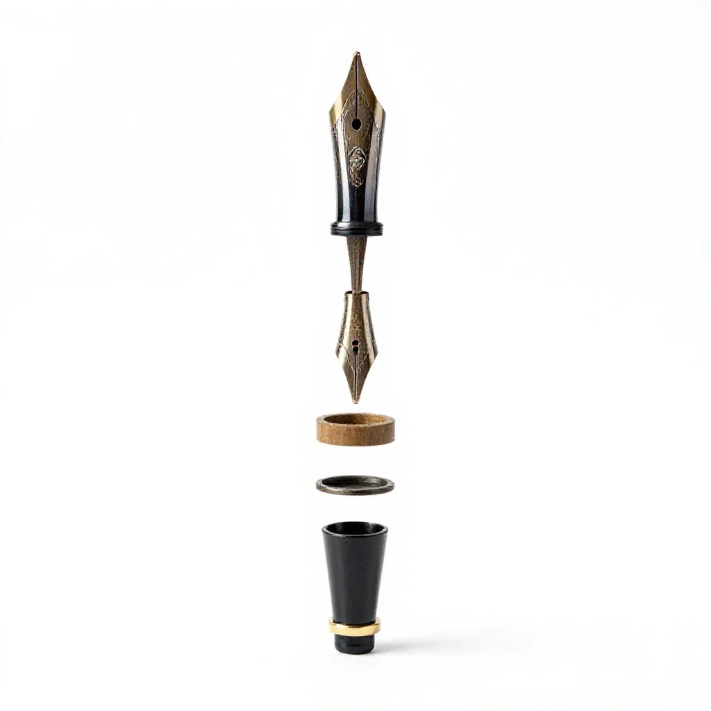Calligraphy dip pen with nibs isolated on a white background