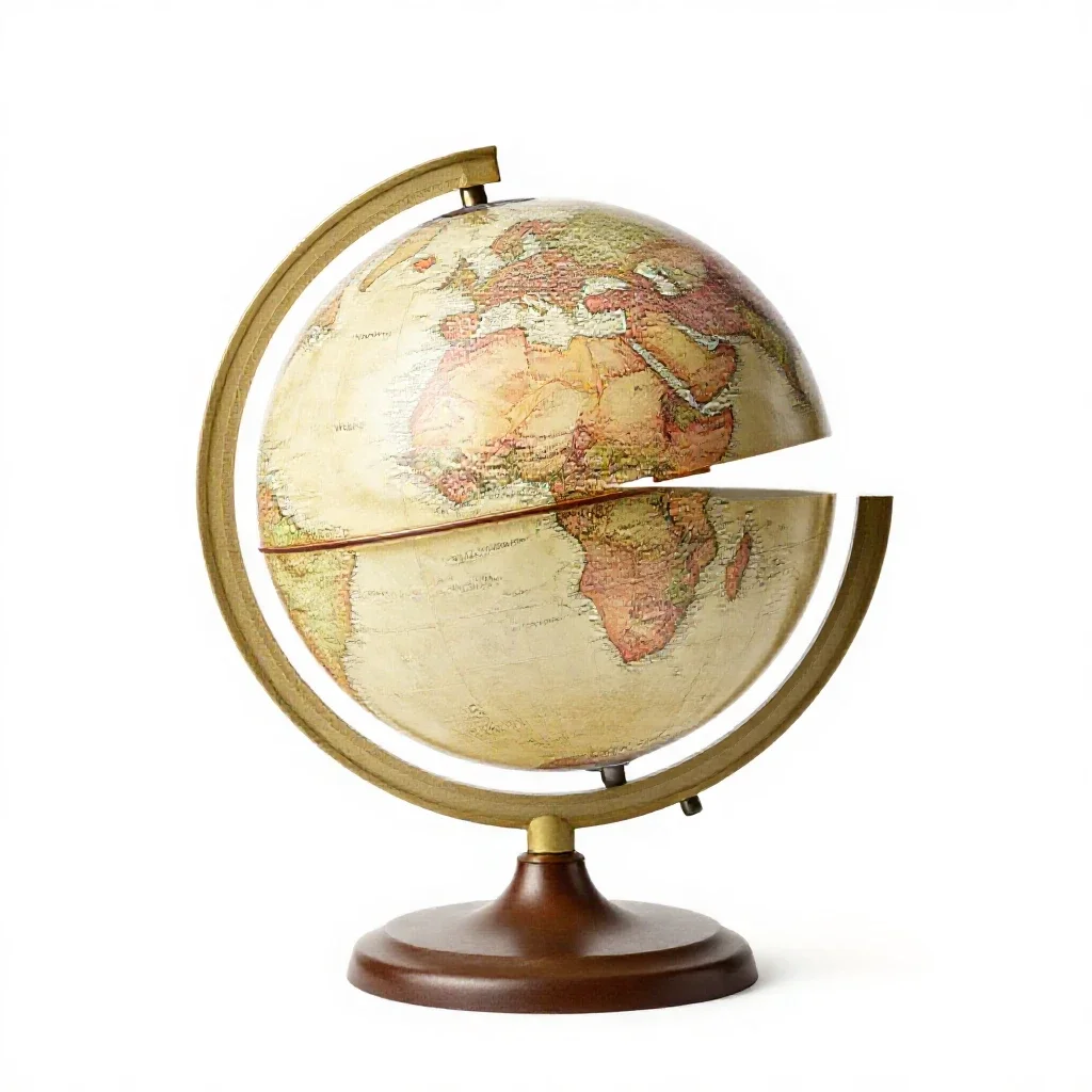 Globe on a stand isolated on a white background