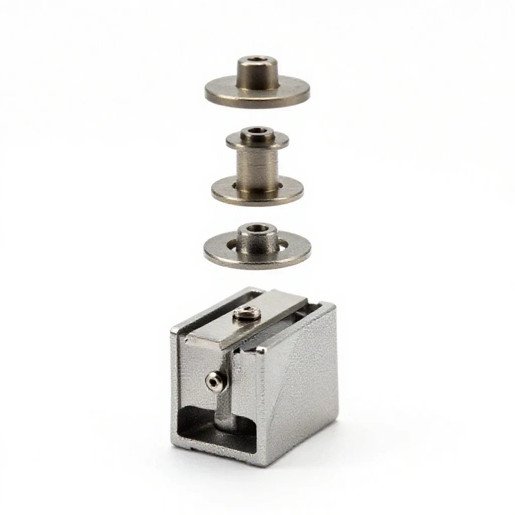 Rotary pencil sharpener isolated on a white background