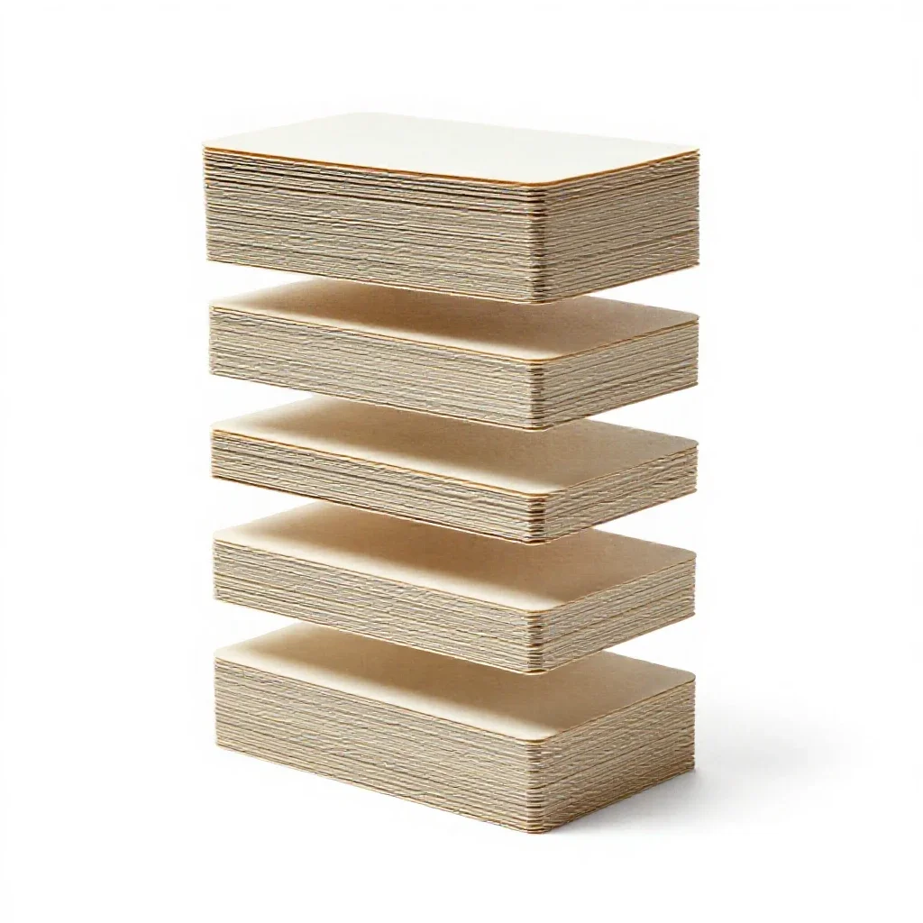 Stack of index cards isolated on a white background