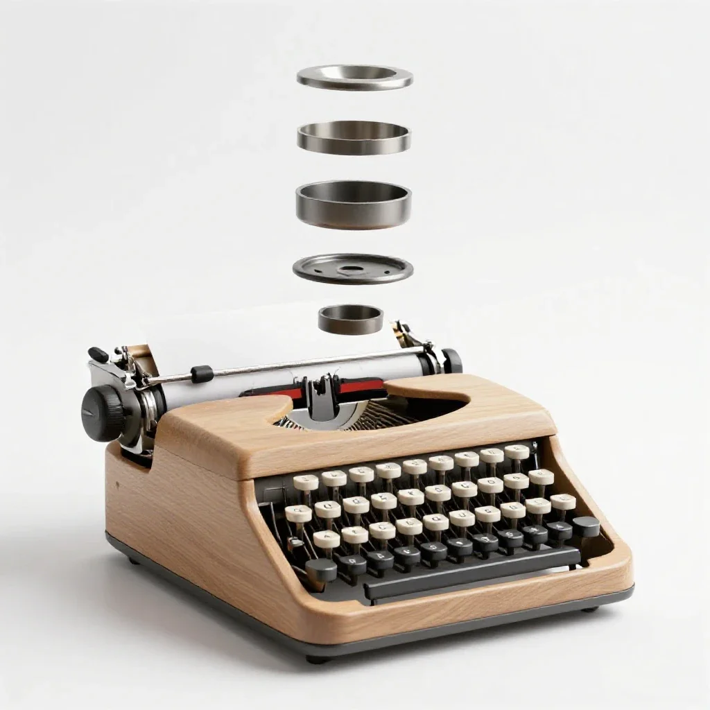 Typewriter isolated on a white background