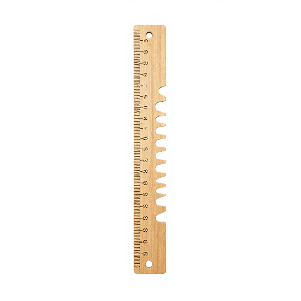 Wooden ruler isolated on a white background