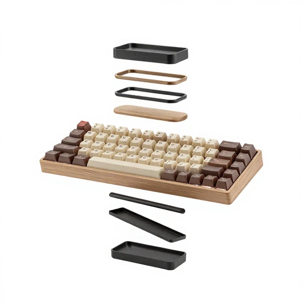 Mechanical keyboard isolated on a white background