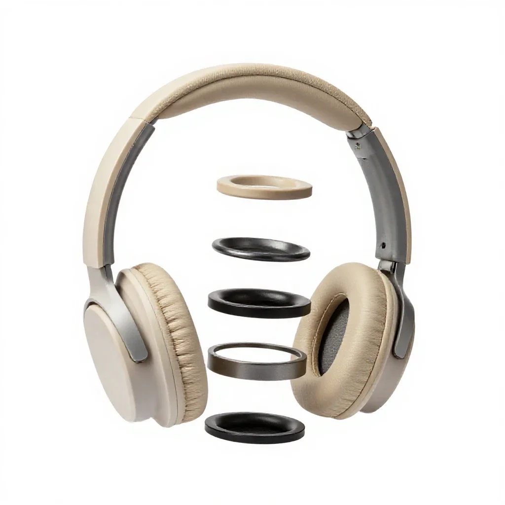 Pair of studio headphones isolated on a white background
