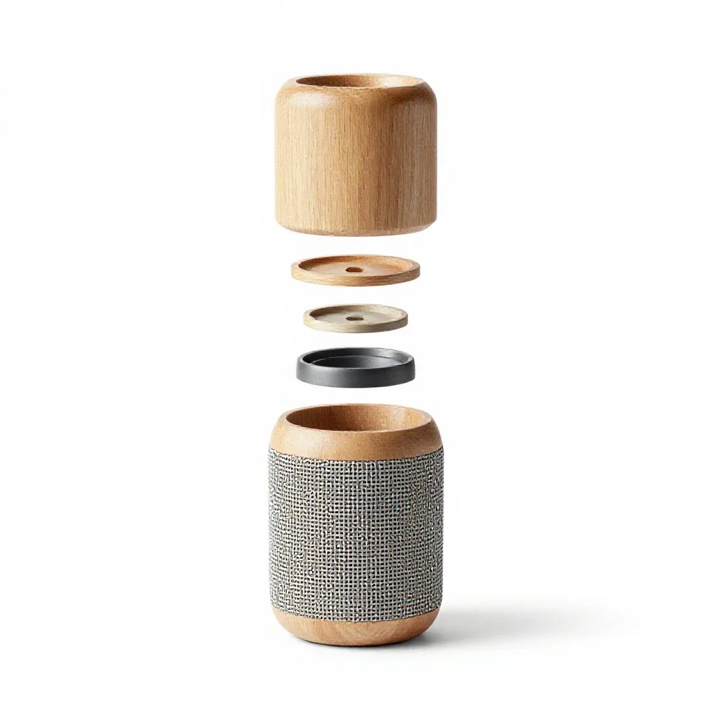 Portable bluetooth speaker isolated on a white background