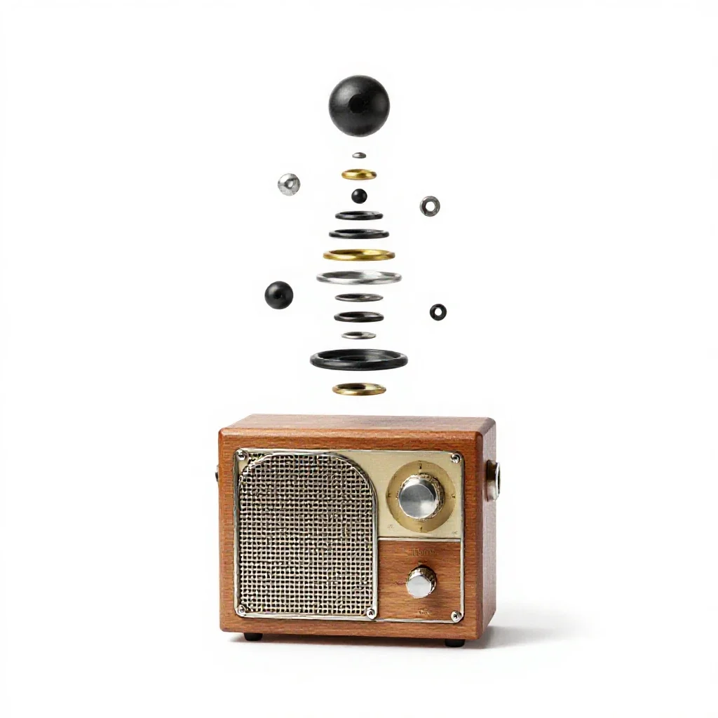 Shortwave radio isolated on a white background