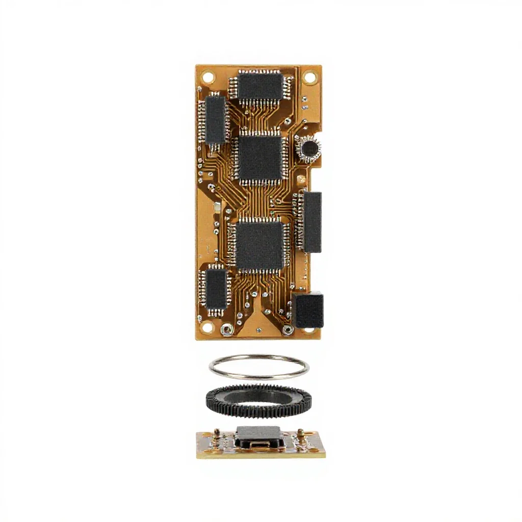 Soldered circuit board isolated on a white background