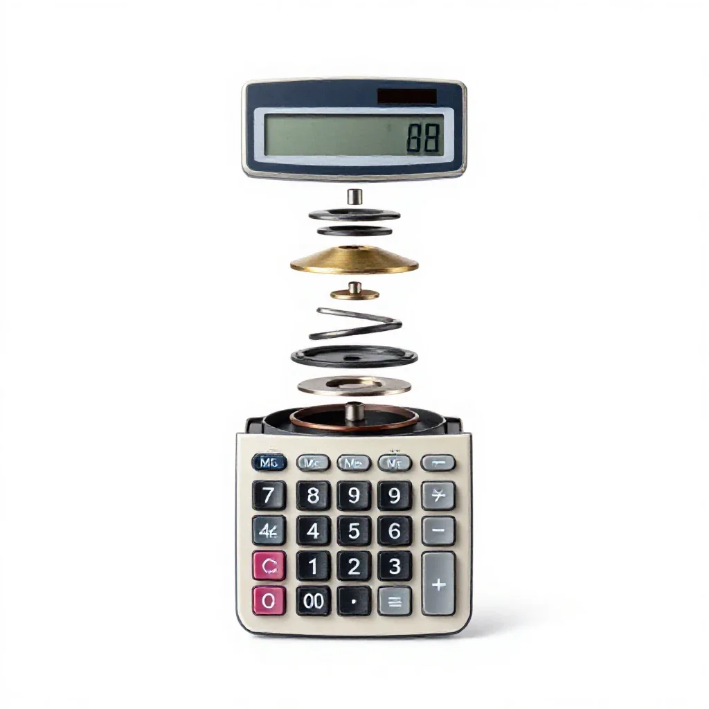 Electronic calculator isolated on a white background
