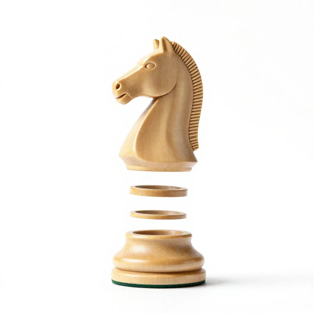 Chess knight piece isolated on a white background