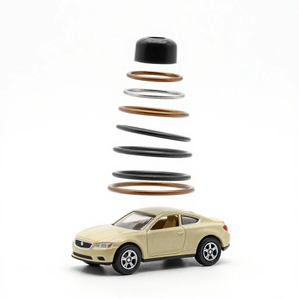 Die-cast toy car isolated on a white background