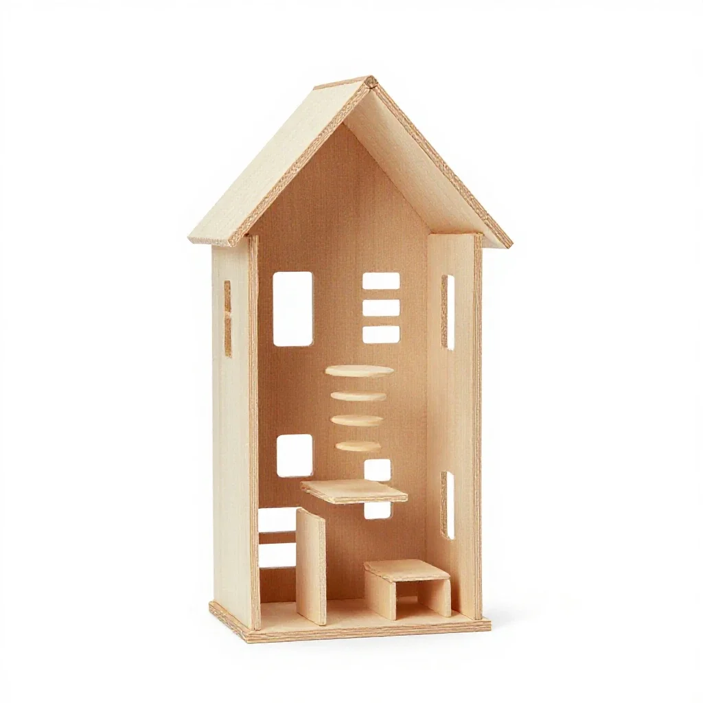 Dollhouse isolated on a white background