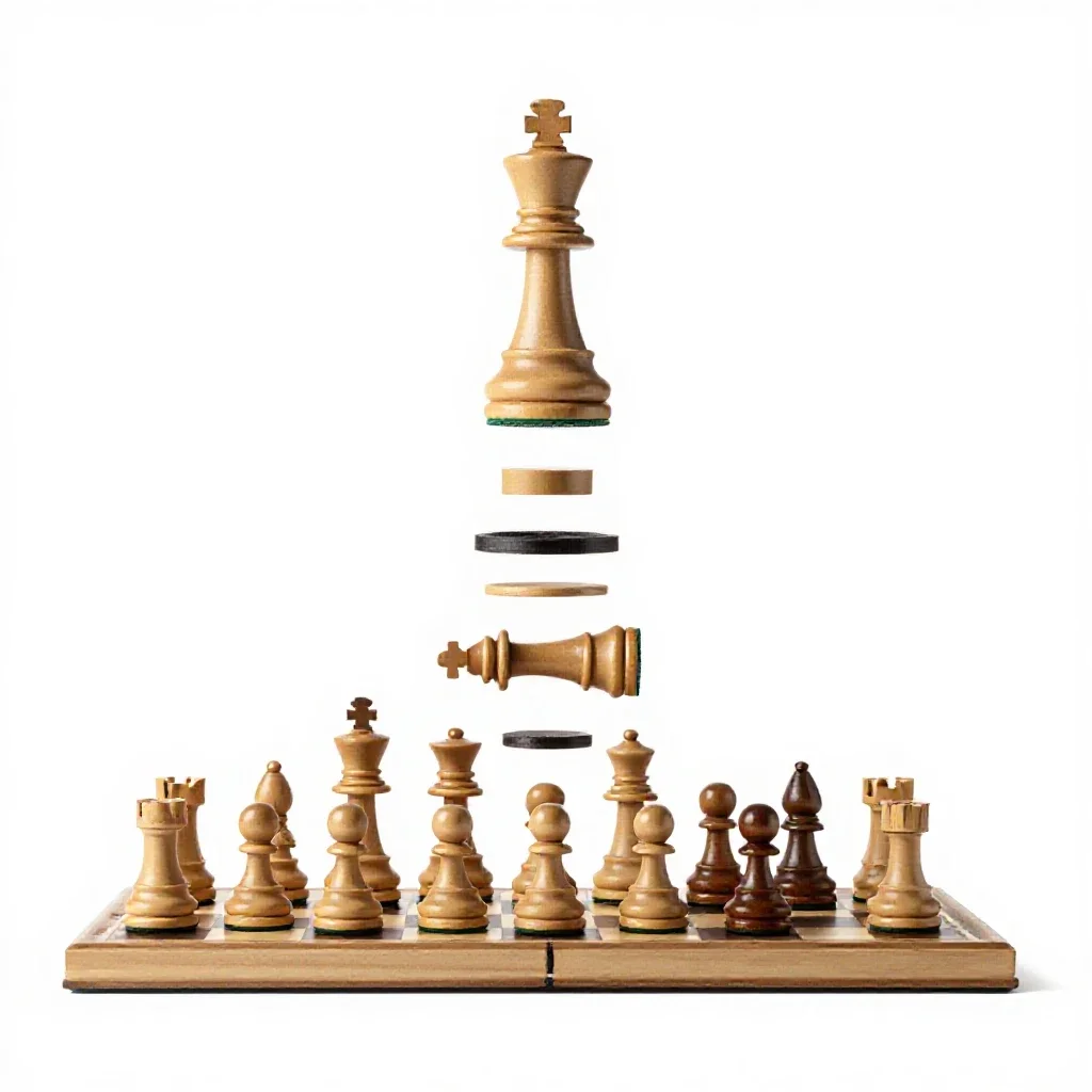 Full chess set isolated on a white background