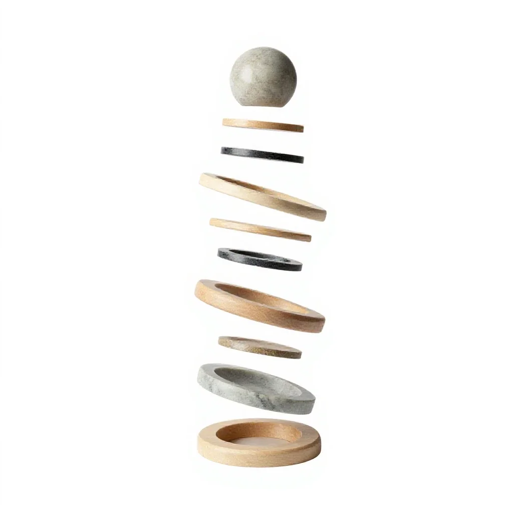 Marble run kit isolated on a white background