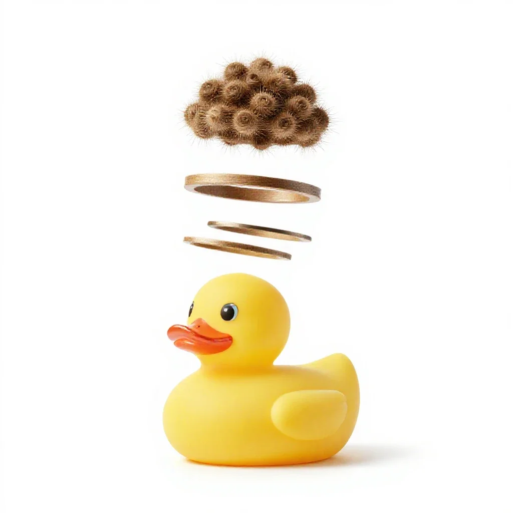 Rubber duck isolated on a white background