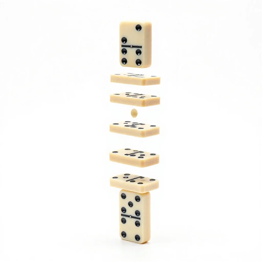 Set of dominoes isolated on a white background