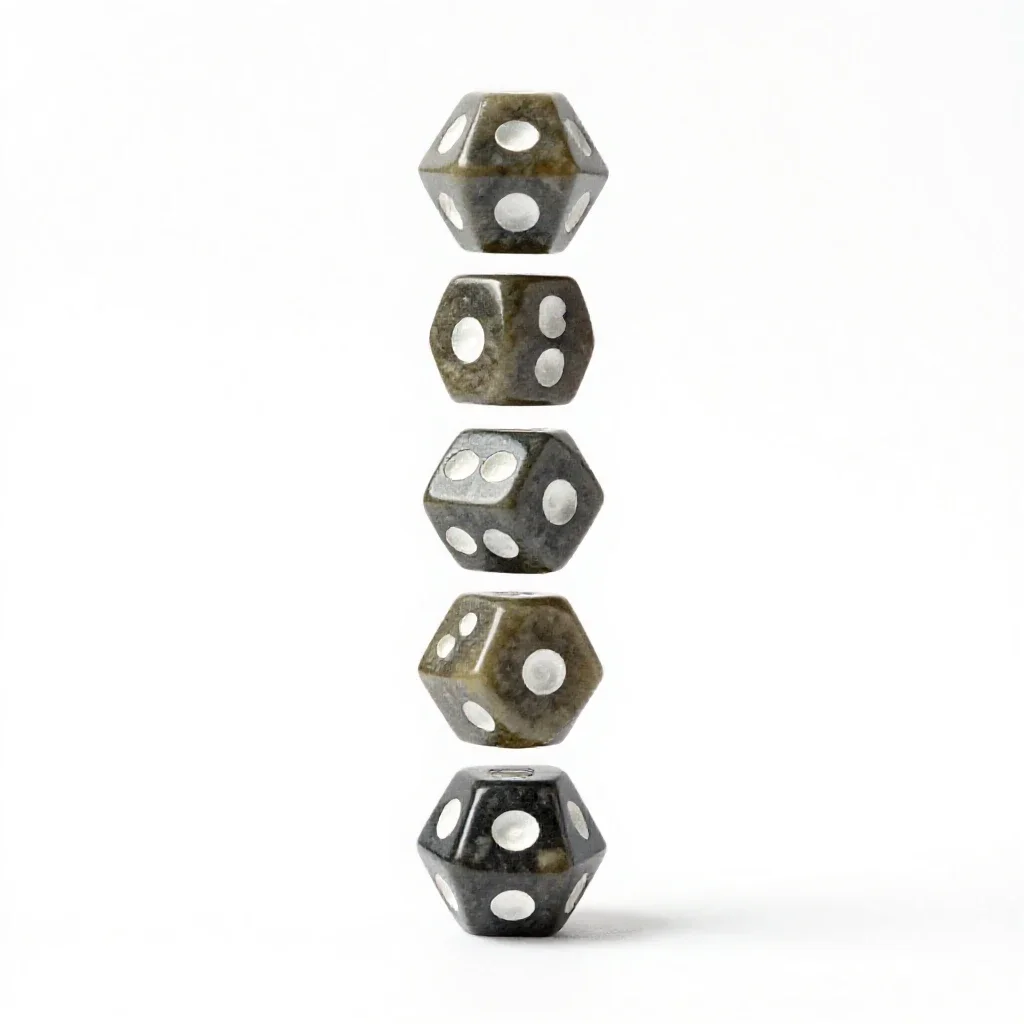 Set of polyhedral dice isolated on a white background