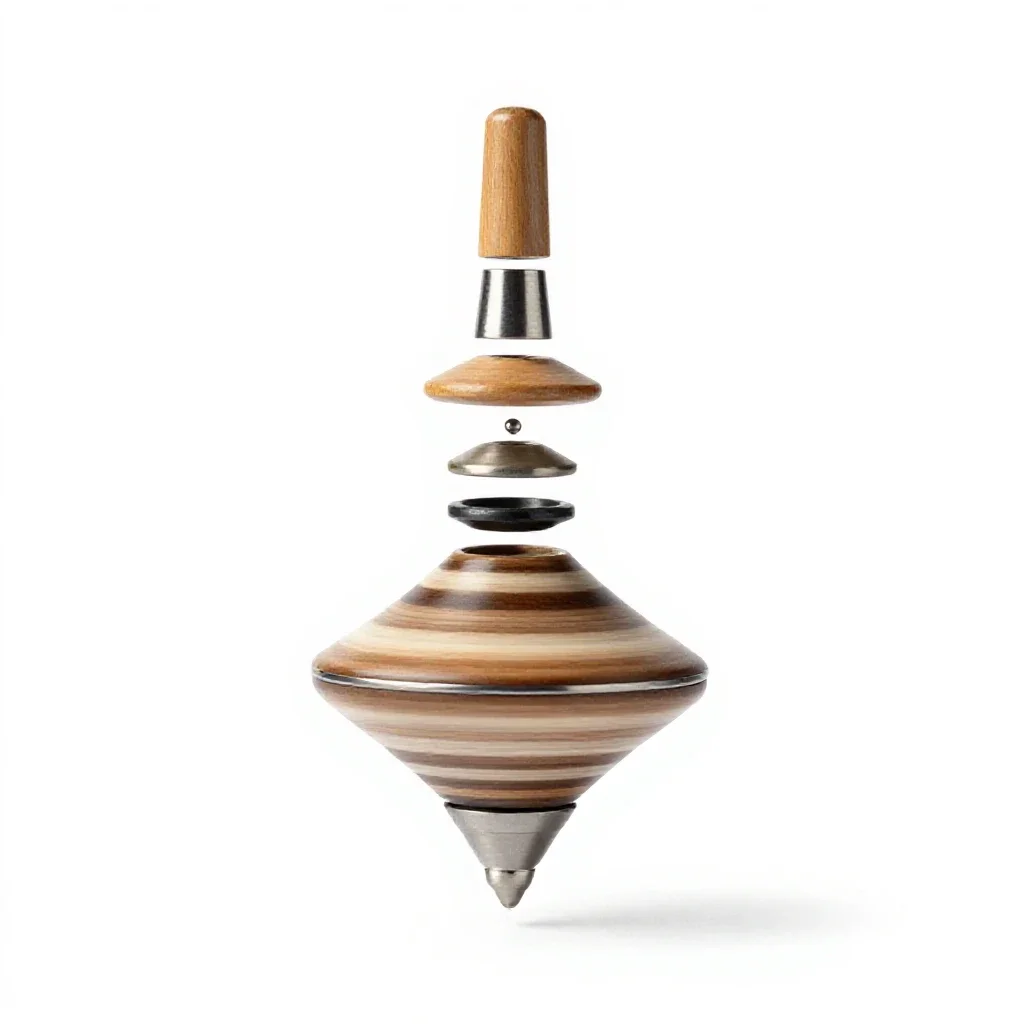 Spinning gyroscope isolated on a white background