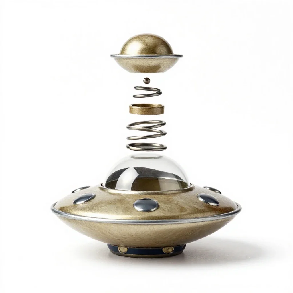 Tin ufo toy isolated on a white background