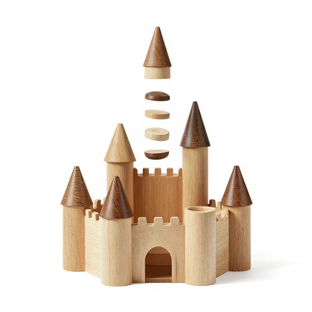 Toy castle isolated on a white background
