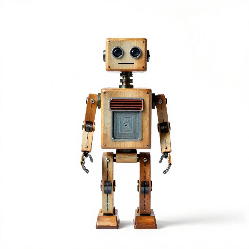 Wind-up robot isolated on a white background