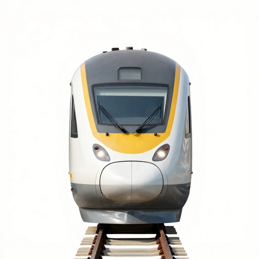 Bullet train nose car isolated on a white background