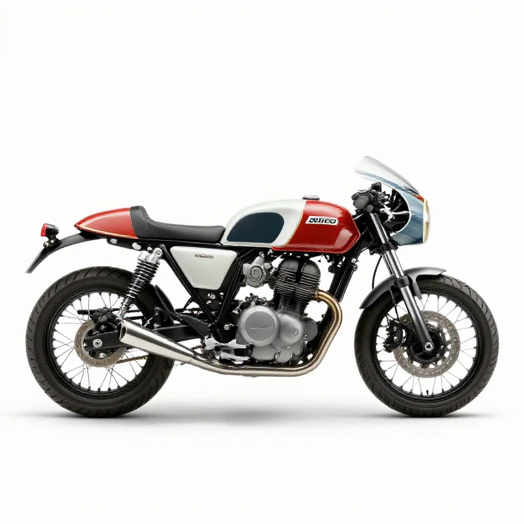 Cafe racer motorcycle isolated on a white background