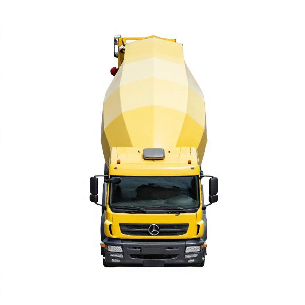 Cement mixer truck isolated on a white background