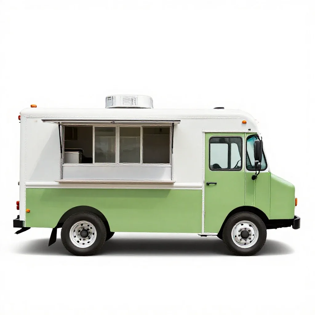 Food truck isolated on a white background