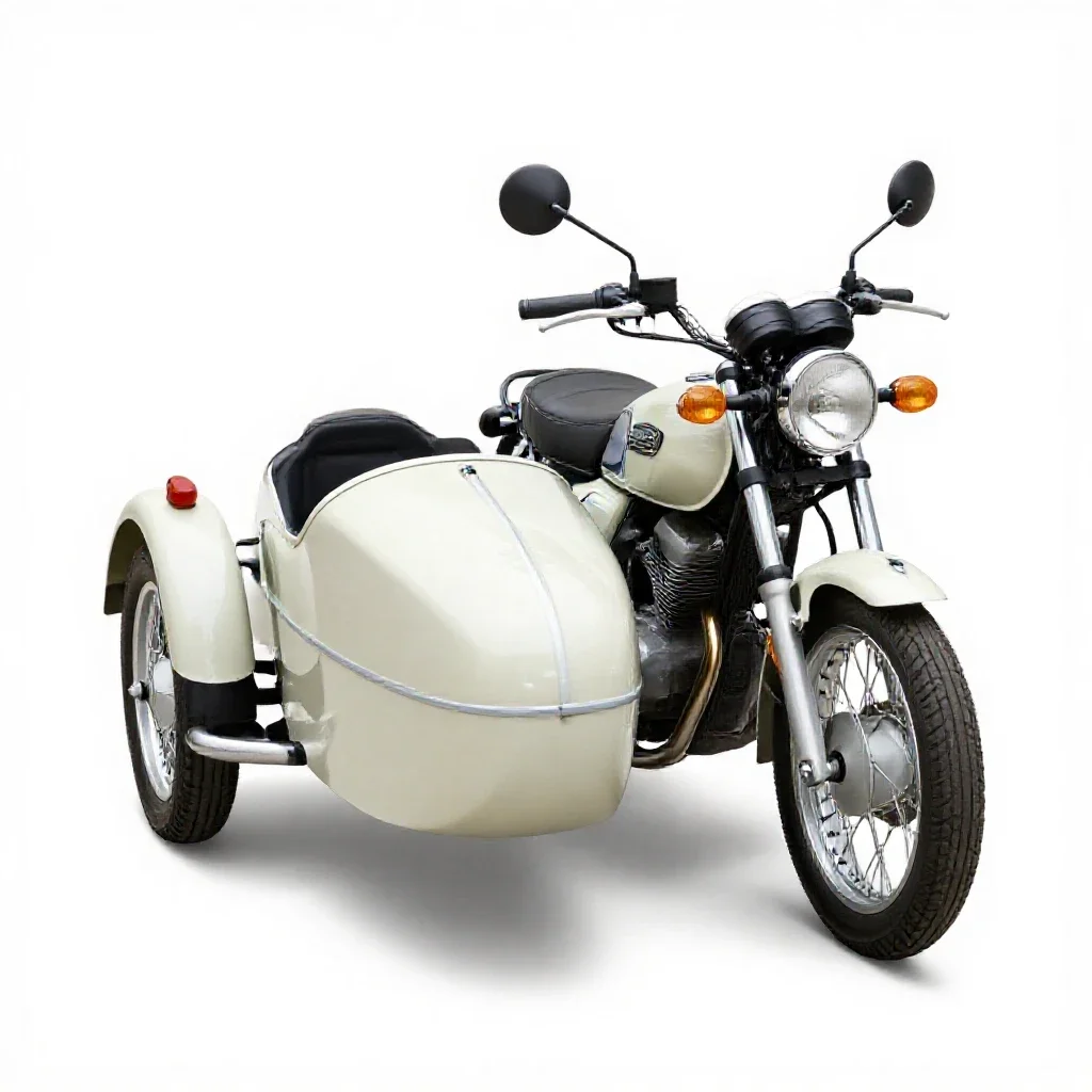 Sidecar motorcycle isolated on a white background