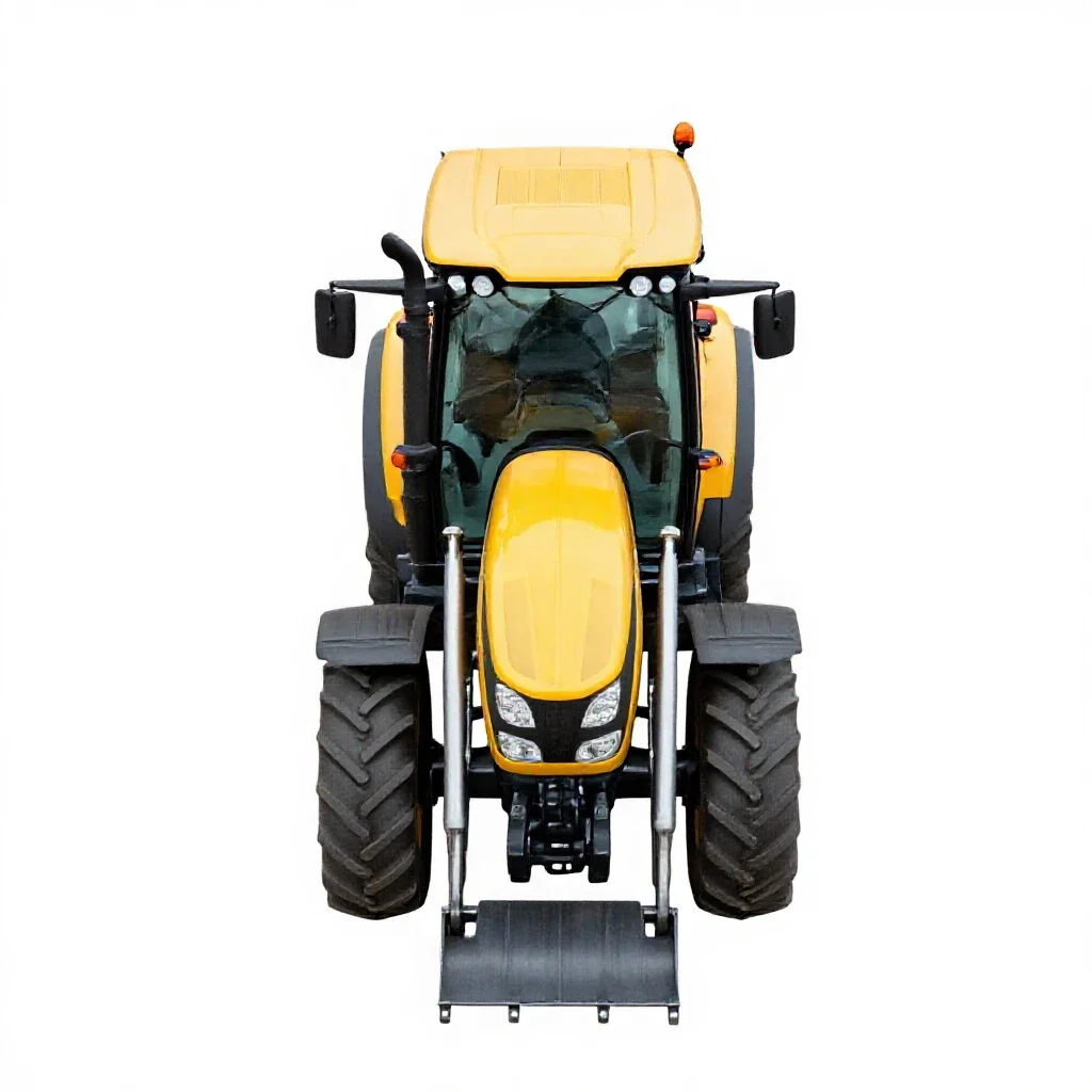 Tractor with a loader isolated on a white background