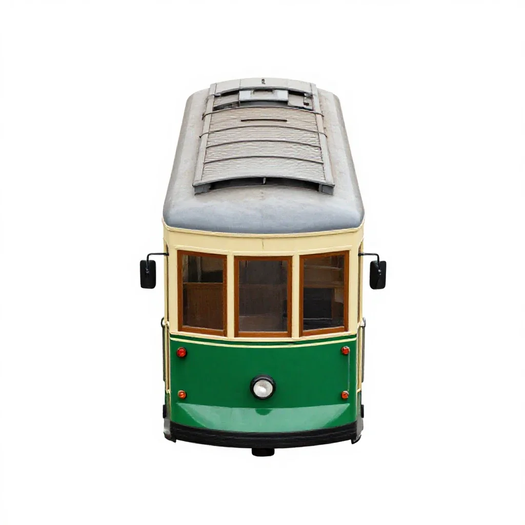 Tram carriage isolated on a white background