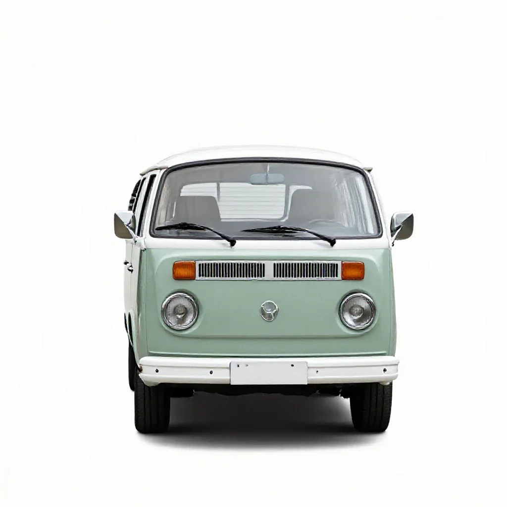 Vintage campervan isolated on a white background