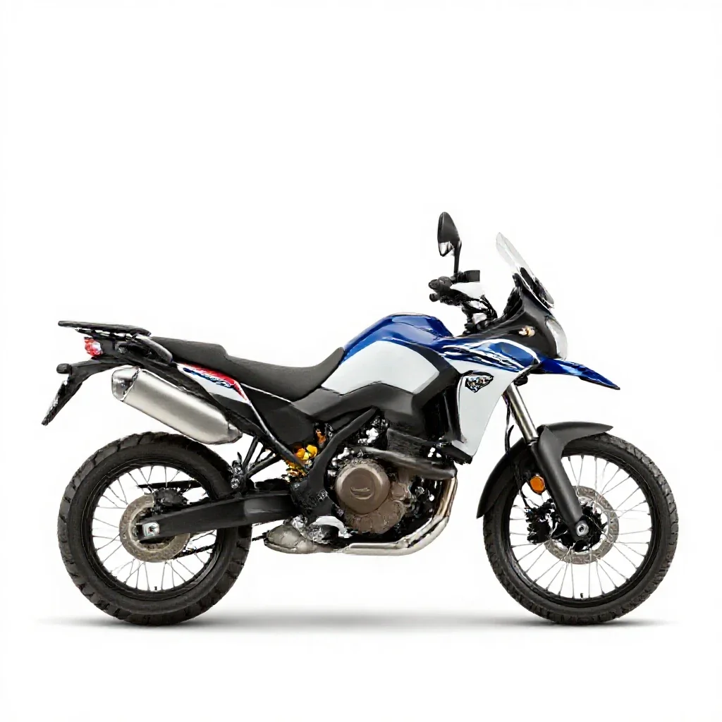 Adventure motorcycle isolated on a white background